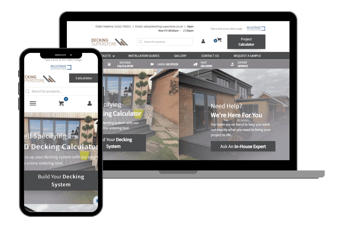 Decking Superstore website by SwitchUp Marketing