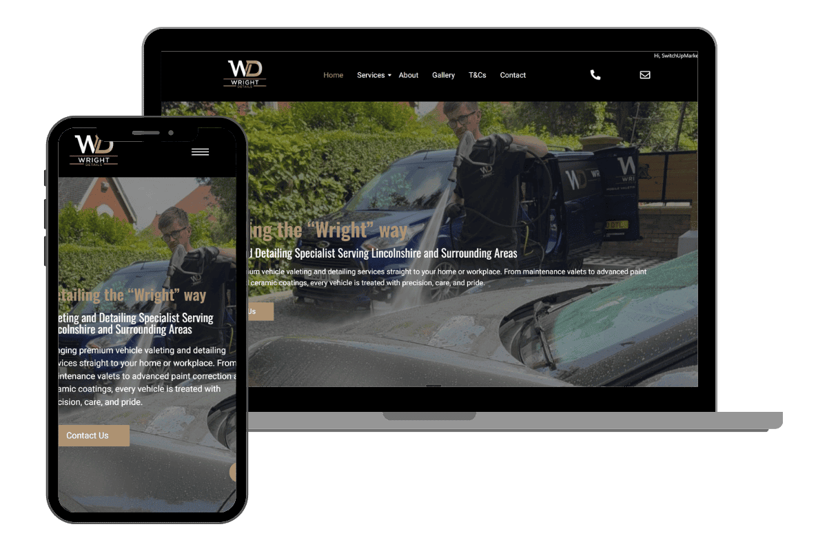 Wright Details website by SwitchUp Marketing