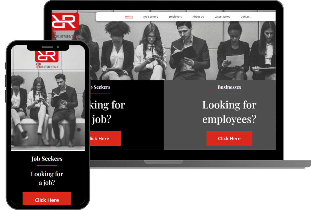 Red Recruitment 24:7 before website redesign